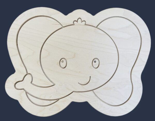 Wiebelplank Olifant Blanco